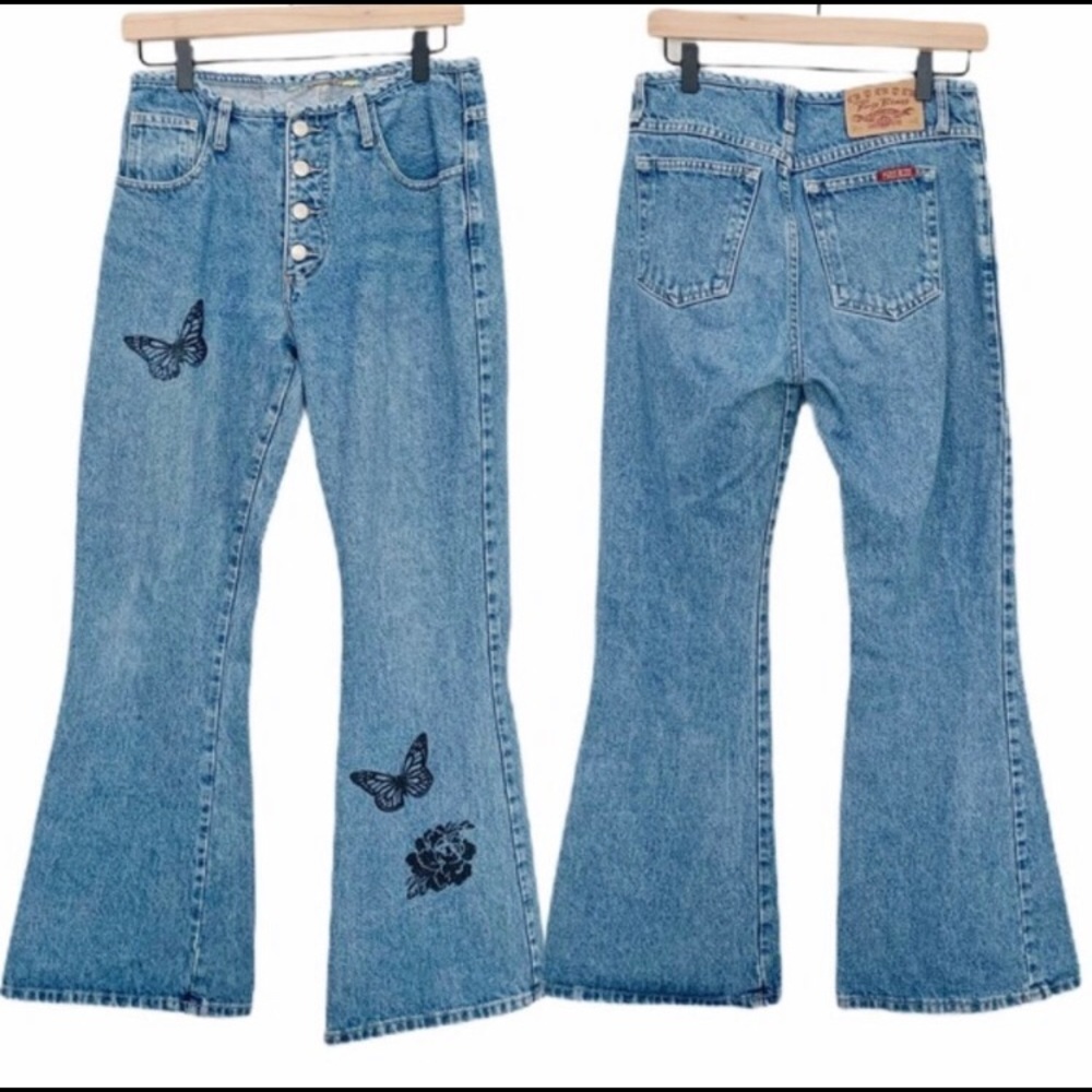 Vintage Bell Bottom Butterfly Jeans